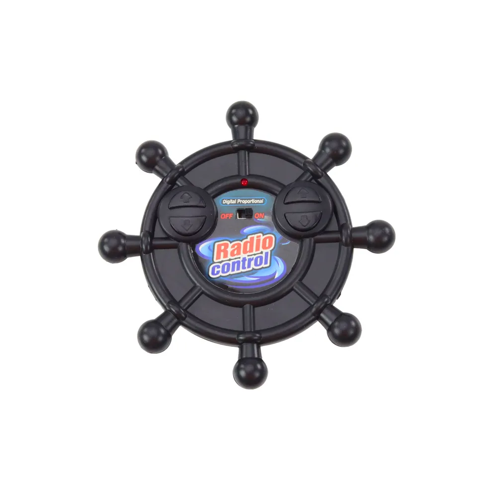 Szczegółowa łódź policyjna RC z wyraźnymi oznaczeniami i certyfikatem bezpieczeństwa