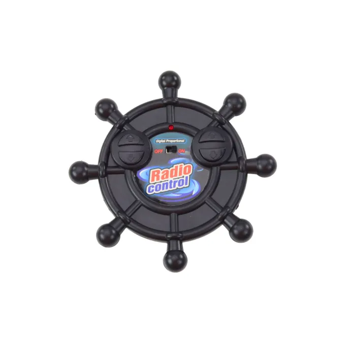 Szczegółowa łódź policyjna RC z wyraźnymi oznaczeniami i certyfikatem bezpieczeństwa