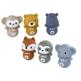 Zestaw 6 miękkich kręgli z motywem kolorowych zwierzątek dla dzieci