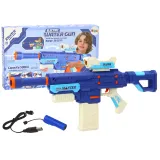 Akumulatorowy karabin na wodę M416 niebieski podczas zabawy na podwórku