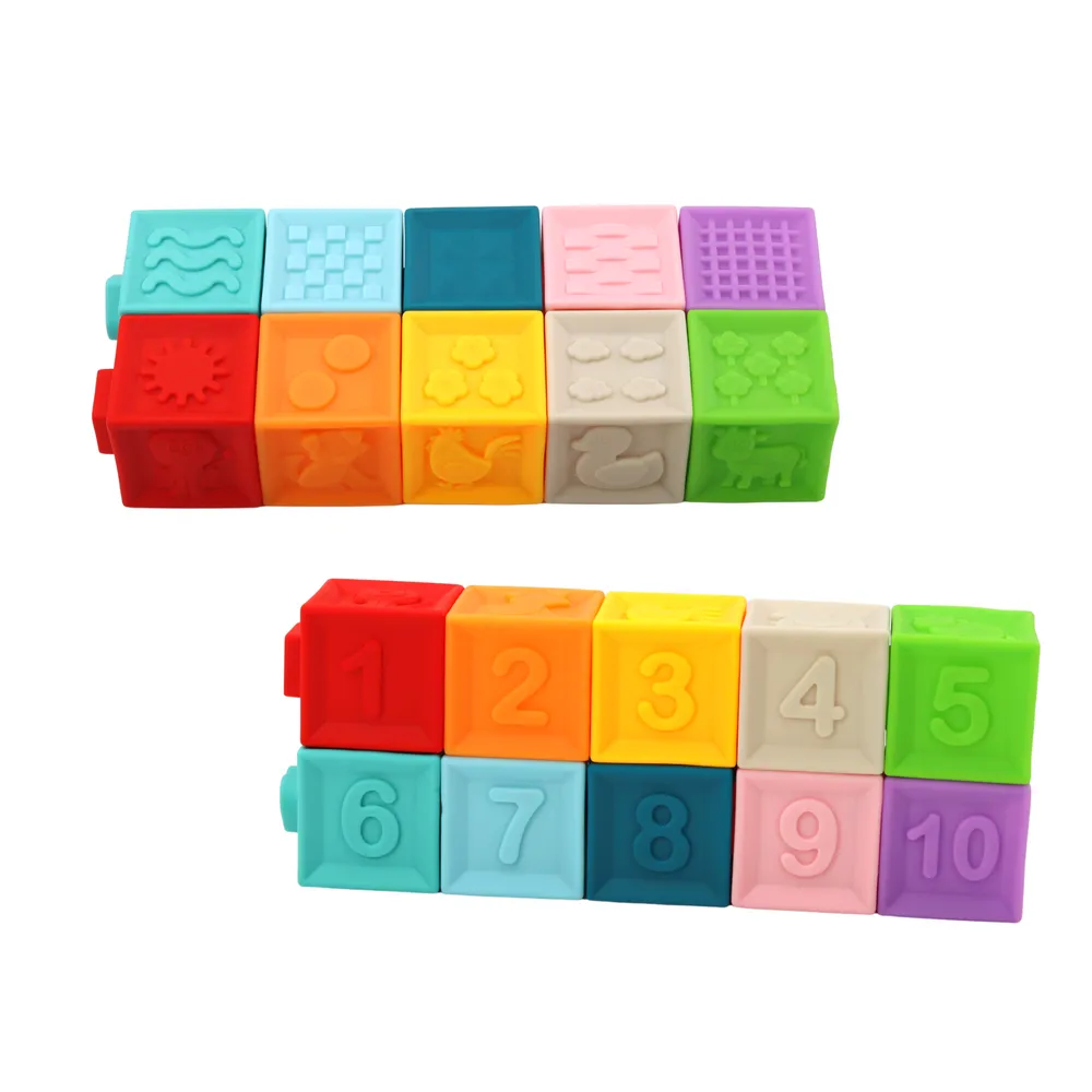 Bezpieczne klocki edukacyjne z wzorami i liczbami dla dzieci