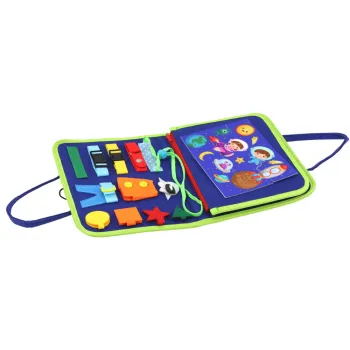 Tablica Filcowa Sensoryczna Manipulacyjna Edukacyjna Niebieska