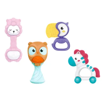 Zestaw Grzechotek Gryzaczków Dla Niemowląt Zwierzątka 8 Szt