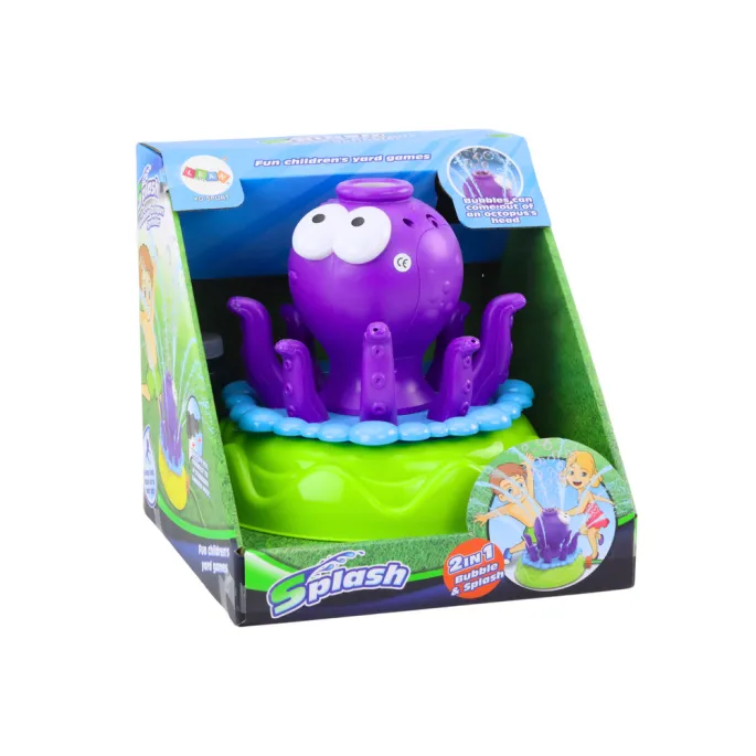 Fioletowa ośmiornica do zabawy wodnej i tworzenia baniek na świeżym powietrzu