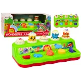 Kolorowa zabawka pop up z wyskakującymi zwierzątkami panel edukacyjny