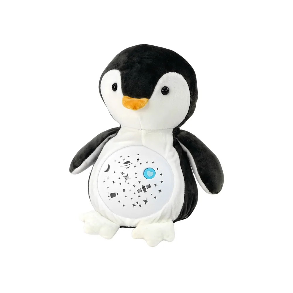 Miękki pingwin pluszowy jako usypiacz nocny dla niemowląt
