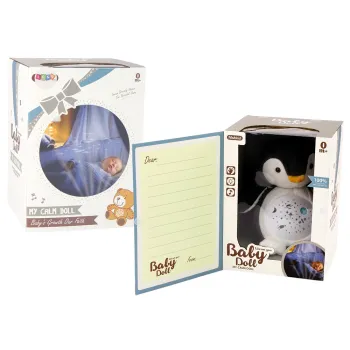 Interaktywny pluszak pingwin z trybem dziennym i nocnym dla maluchów