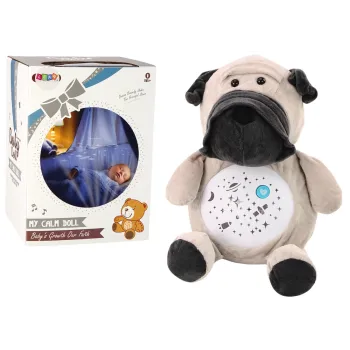 Pluszowy miś usypiający z projektorem świateł dla niemowląt