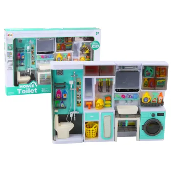 Zestaw do zabawy łazienka 4w1 z prysznicem, toaletą i pralką dla dzieci