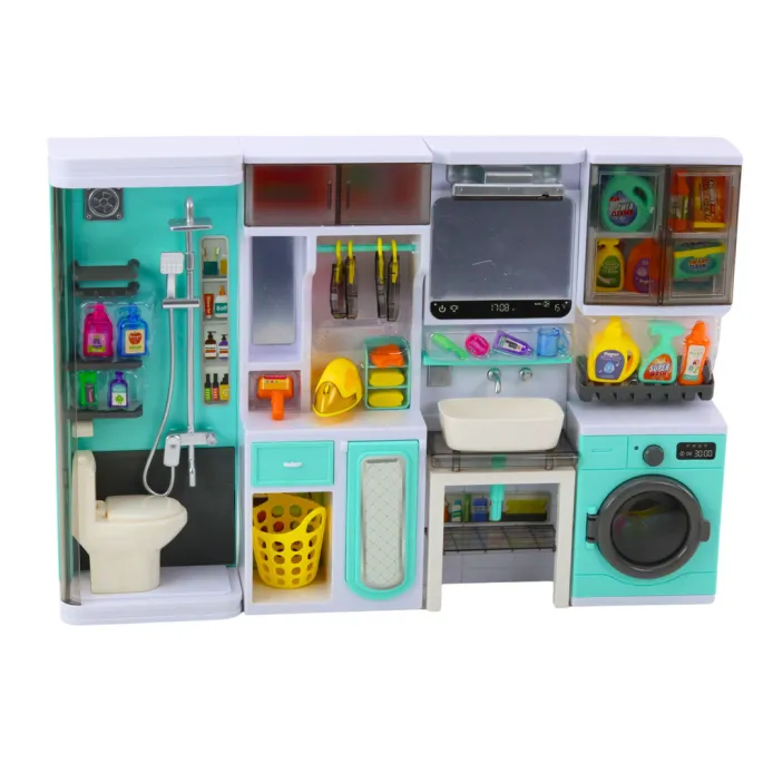 Realistyczny zestaw łazienkowy z akcesoriami do nauki przez zabawę