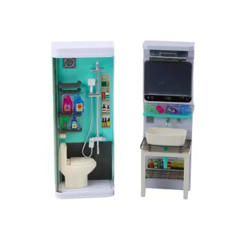 Kreatywny zestaw pralka, toaleta i prysznic do odgrywania ról