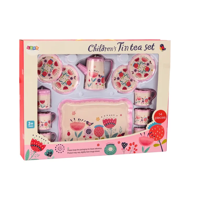 Zestaw kawowy i herbaciany w kwiatowe motywy dla najmłodszych