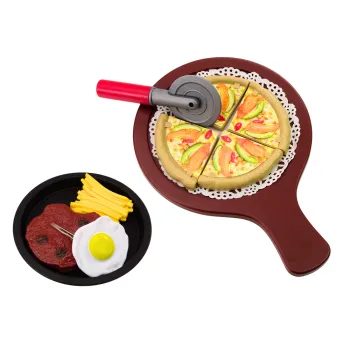 Zestaw Fast Food Owoce Stek Lody Akcesoria Pizza Frytki 26 elementów