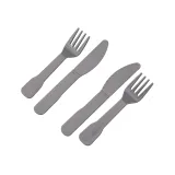 Komplet fast food z kolorowymi deserami i owocami dla dzieci