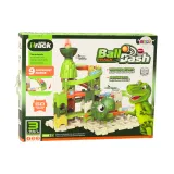 Tor kulkowy z klocków edukacyjnych z dinozaurami, idealny dla małych konstruktorów