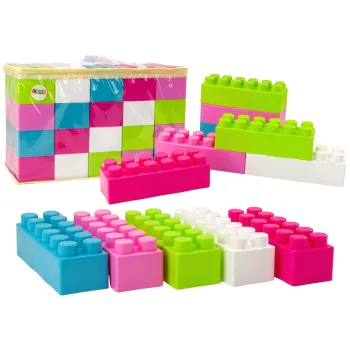 Duże klocki konstrukcyjne podłużne z kolorowymi naklejkami dla dzieci
