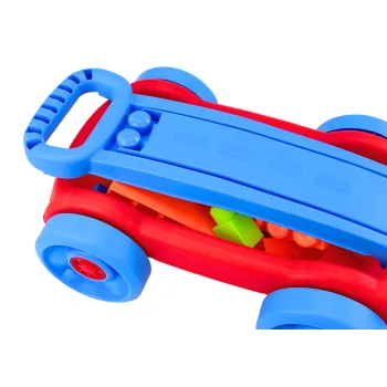 Wózek na kółkach z zestawem klocków, idealny dla dzieci od 3 lat