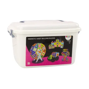 Zestaw Klocków Magnetycznych w Kuferku Koło Młyńskie Budynki 118 El