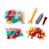 Zestaw akcesoriów: wędka, pisaki, śrubokręt i klucz do stolika 4w1