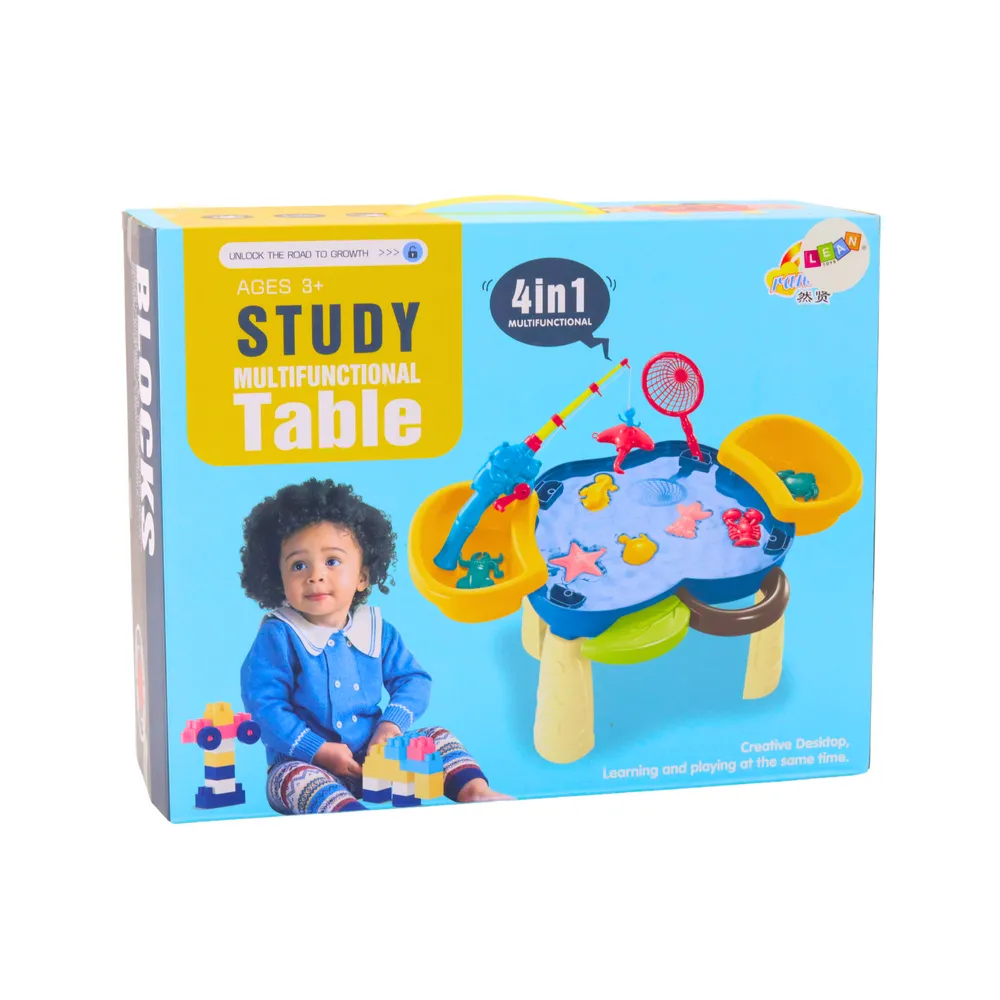 Realistyczne rybki i akcesoria do łowienia w zestawie ze stolikiem