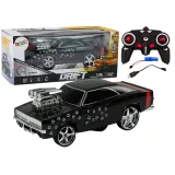 Czarne autko zdalnie sterowane do driftu 1:18 z efektami świetlnymi