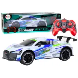 Biały samochód RC w skali 1:10 z efektownymi światłami LED