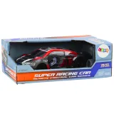 Autko zdalnie sterowane 1:18 w dynamicznym, czerwonym kolorze na tle