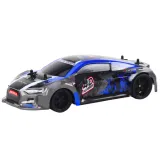 Zdalnie sterowany samochód RC 1:18 niebieski na tle białym