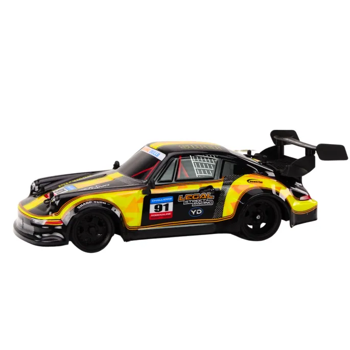 RC samochód do driftu w skali 1:16, sportowy model z gumowymi oponami