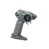 Szczegółowy widok zielonego samochodu RC do driftu na białym tle