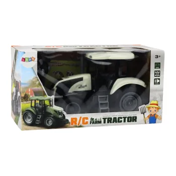 Traktor RC dla dzieci w trakcie jazdy po domowej podłodze