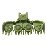 Dziecięcy kombajn RC z dużymi gumowymi kołami, widok z boku