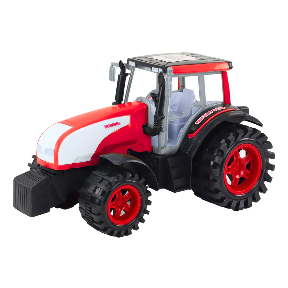 Realistyczny traktor rolniczy w kolorze czerwonym do zabawy dziecięcej