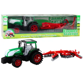 Traktor zabawkowy z przyczepą i wałem strunowym dla dzieci