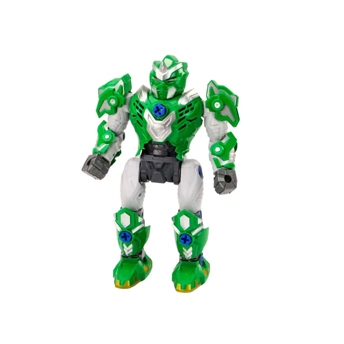 Zielony robot do montażu z efektami świetlnymi i dźwiękowymi