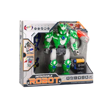 Zabawka robot z bronią i mieczem rozwijająca zdolności manualne dziecka