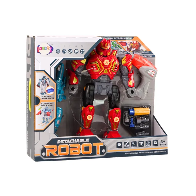 Robot zabawka dla dzieci z funkcją samodzielnego montażu i narzędziami