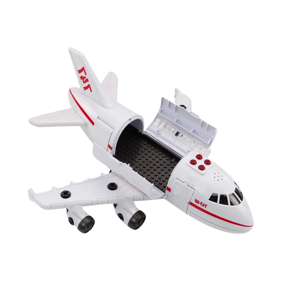 zabawka samolot z otwartymi drzwiami i narzędziami montażowymi