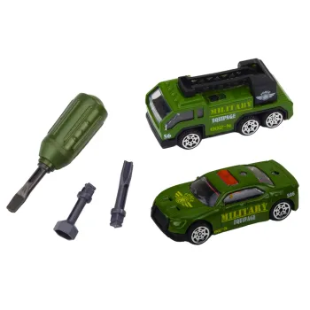 Zestaw pojazdów militarnych dla dzieci z czołgiem do rozkręcania