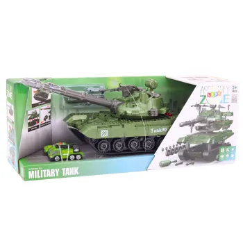 Realistyczny zielony czołg zabawkowy z funkcją samodzielnego składania