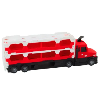 Dwa autka strażackie na torze wyścigowym o długości 211 cm