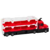 Dwa autka strażackie na torze wyścigowym o długości 211 cm