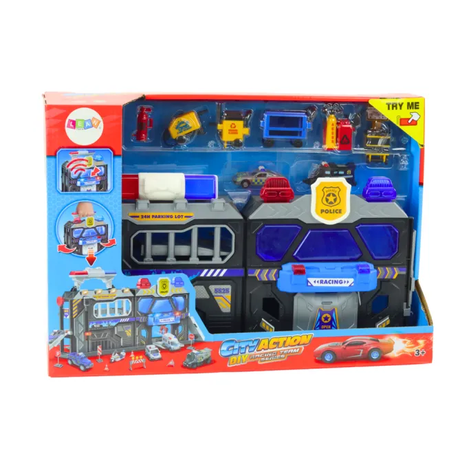 Kreatywny tor samochodowy policja – zabawka edukacyjna dla dzieci