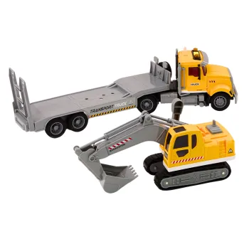 Ciężarówka Lora Koparka Gąsienicowa Światła Dźwięki Napęd Żółty