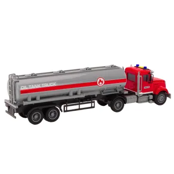 Realistyczny czerwony tir zabawkowy z solidnym wykonaniem