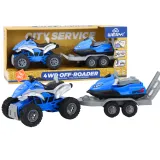 Quad z przyczepą i skuterem wodnym – zestaw zabawkowy dla dzieci