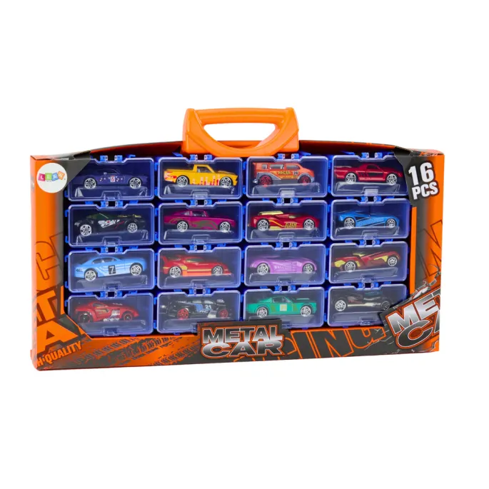 Zbliżenie na detale metalowych samochodzików dla dzieci powyżej 3 lat