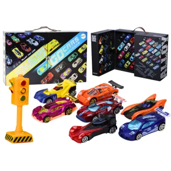 Zestaw resoraków w walizce z matą miejską i sygnalizacją uliczną