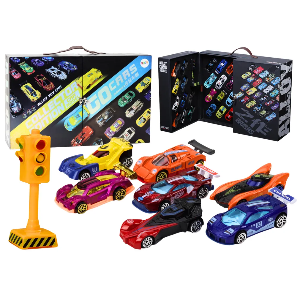 Zestaw resoraków w walizce z matą miejską i sygnalizacją uliczną