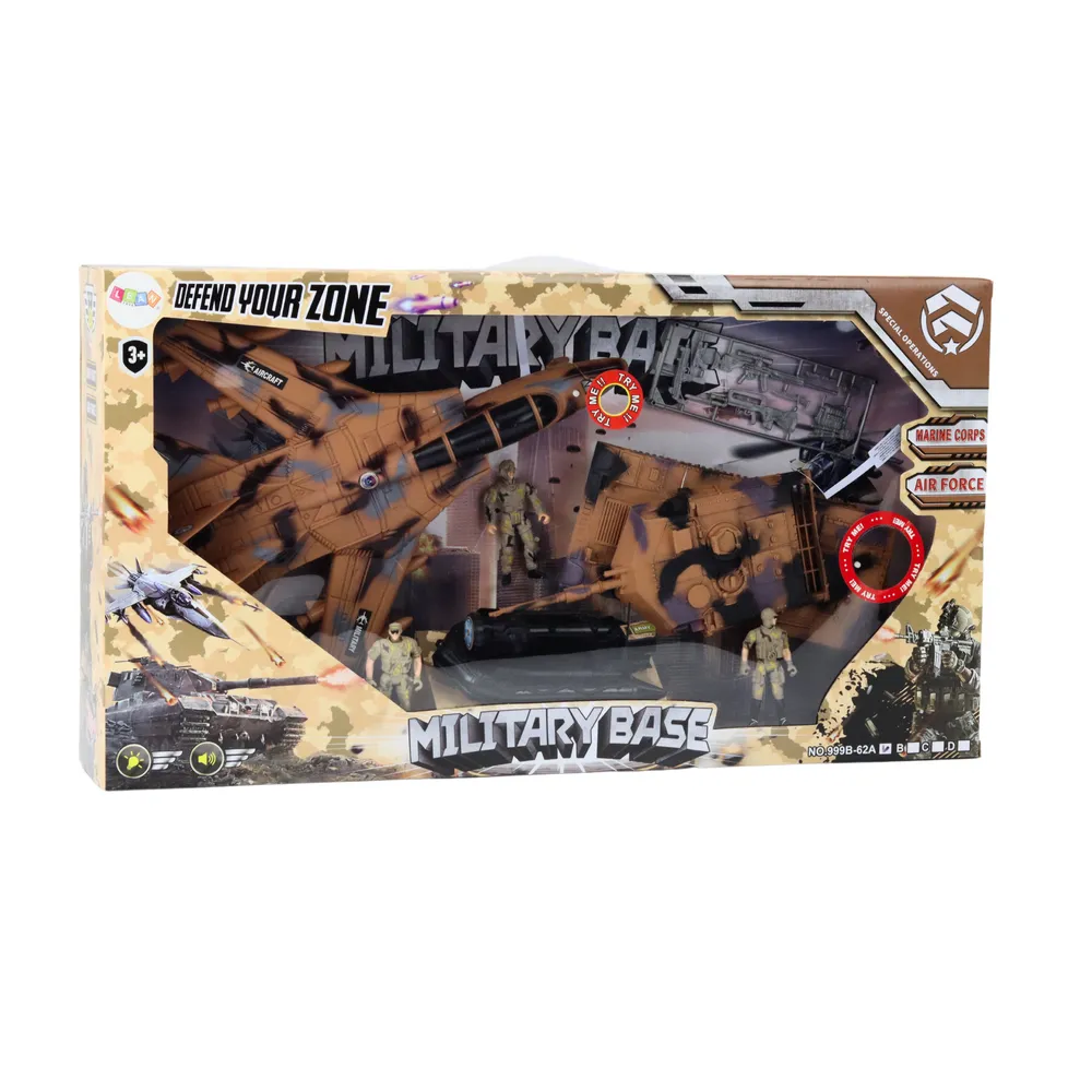 Kompletny zestaw militarny zabawkowy ze wszystkimi potrzebnymi elementami